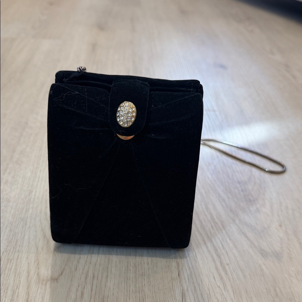 Vintage Elegant Black Velvet Evening Bag